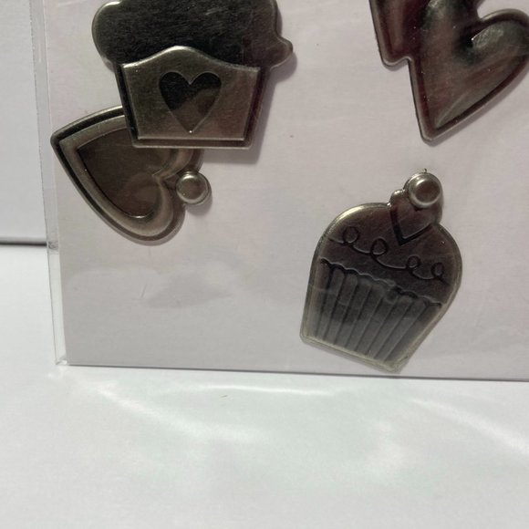 Metal Charms Paper Crafts Card Making Scrapbook Heart Cupcake Ice Cream Cone - Picture 5 of 12